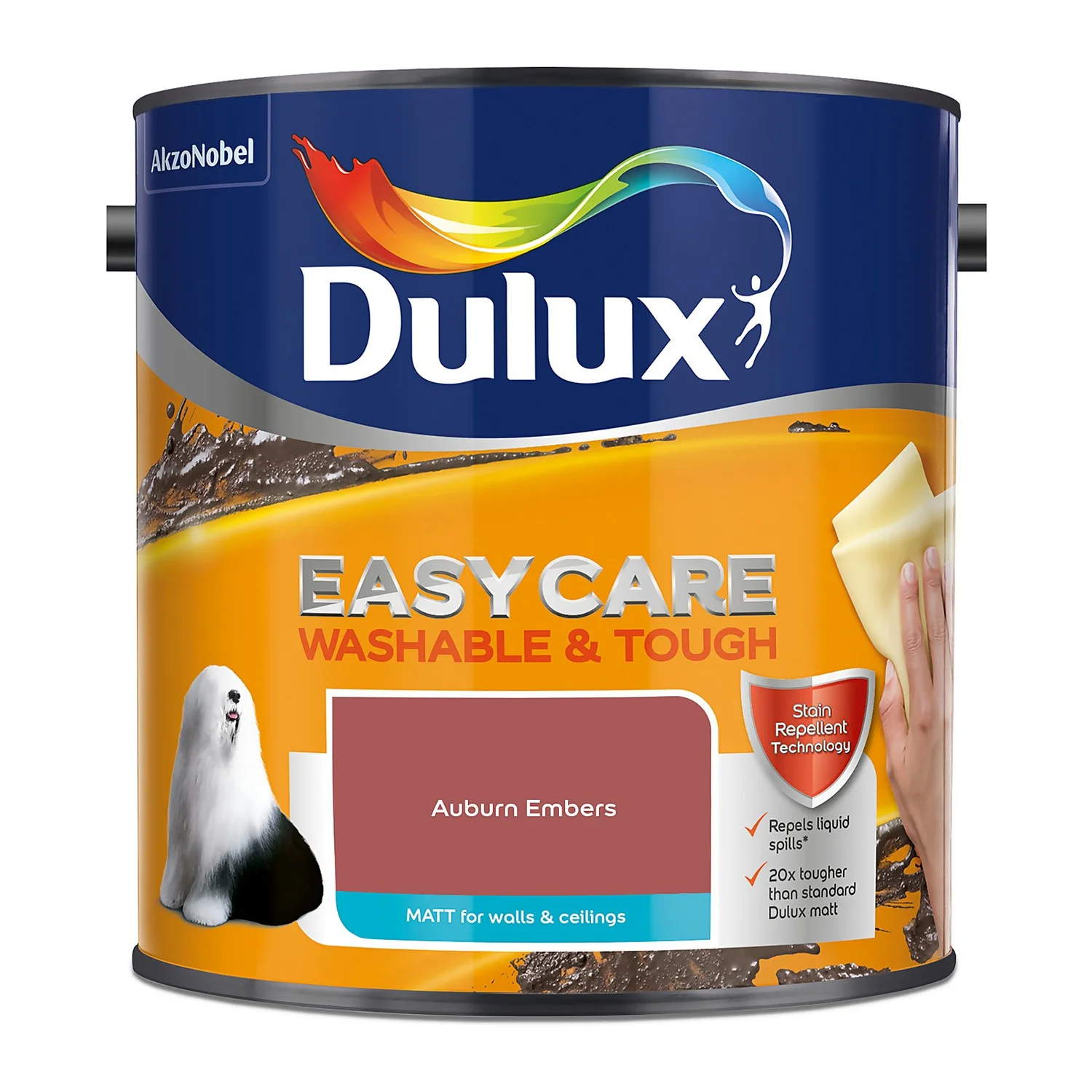 Dulux Easycare Washable & Tough Matt Emulsion Paint Auburn Embers - 2.5L 6 Dulux Easycare Washable & Tough Matt Emulsion Paint Auburn Embers - 2.5L - Image 4