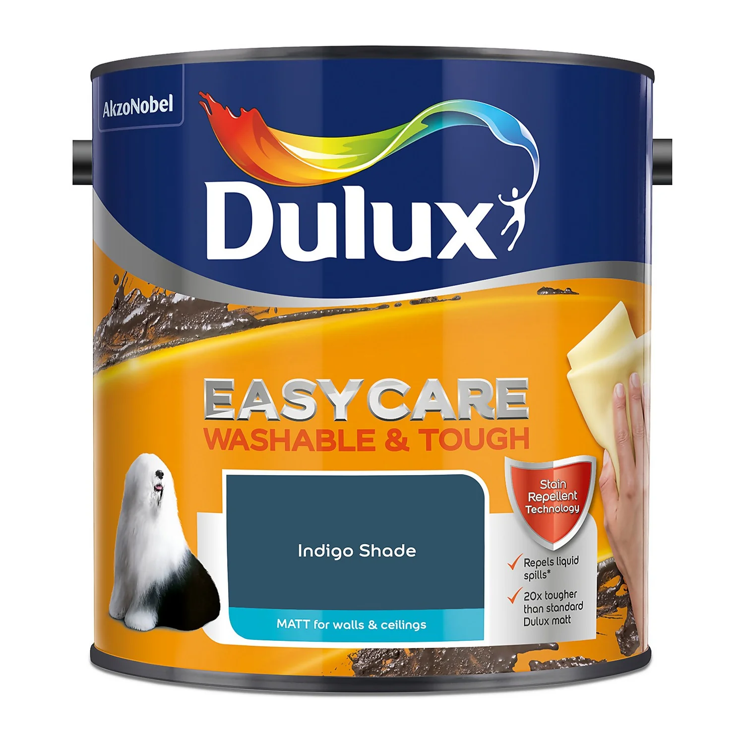 Dulux Easycare Washable & Tough Matt Emulsion Paint Indigo Shade - 2.5L 6 Dulux Easycare Washable & Tough Matt Emulsion Paint Indigo Shade - 2.5L - Image 4