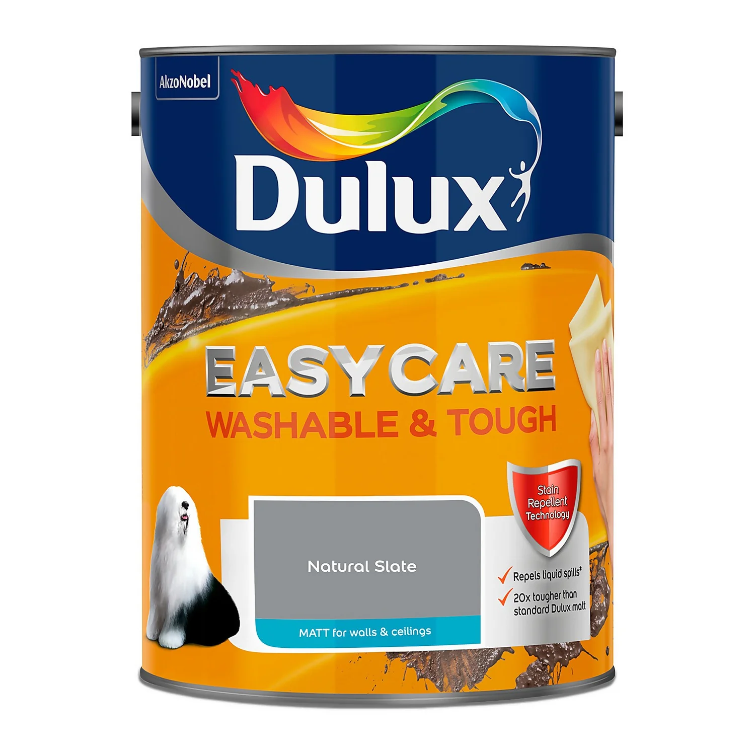 Dulux Easycare Washable & Tough Matt Emulsion Paint Natural Slate - 5L 6 Dulux Easycare Washable & Tough Matt Emulsion Paint Natural Slate - 5L - Image 4