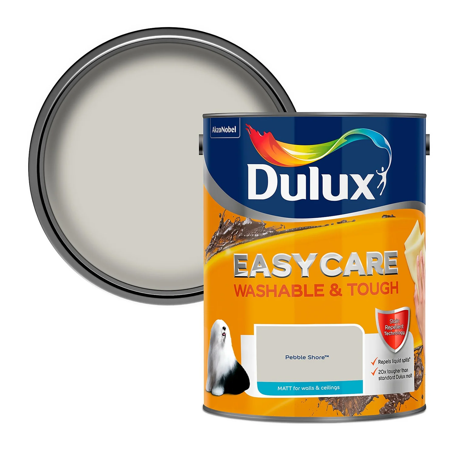 Dulux Easycare Washable & Tough Matt Emulsion Paint Pebble Shore - 5L 3 Dulux Easycare Washable & Tough Matt Emulsion Paint Pebble Shore - 5L