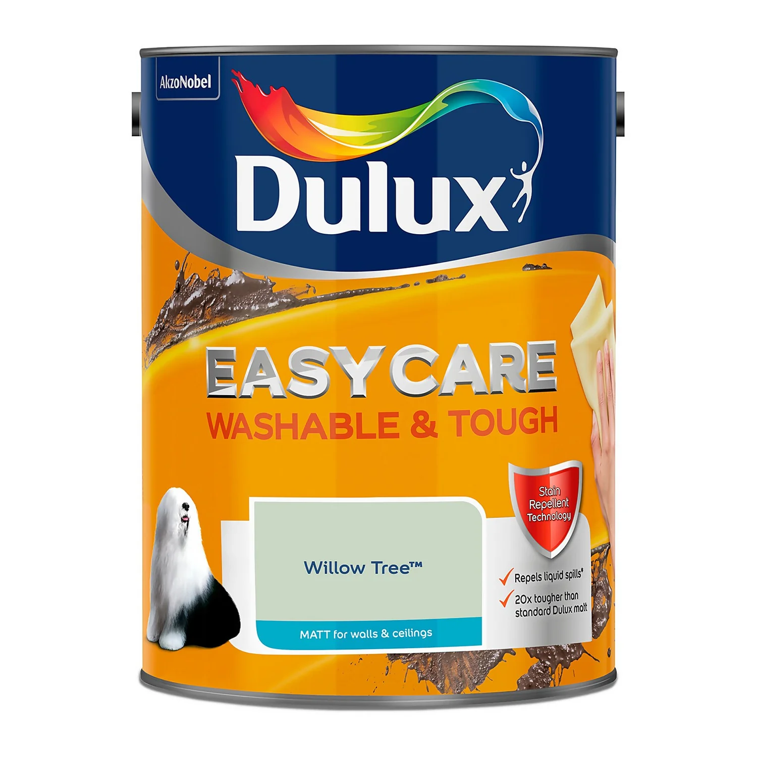 Dulux Easycare Washable & Tough Matt Emulsion Paint Willow Tree - 5L 5 Dulux Easycare Washable & Tough Matt Emulsion Paint Willow Tree - 5L - Image 4