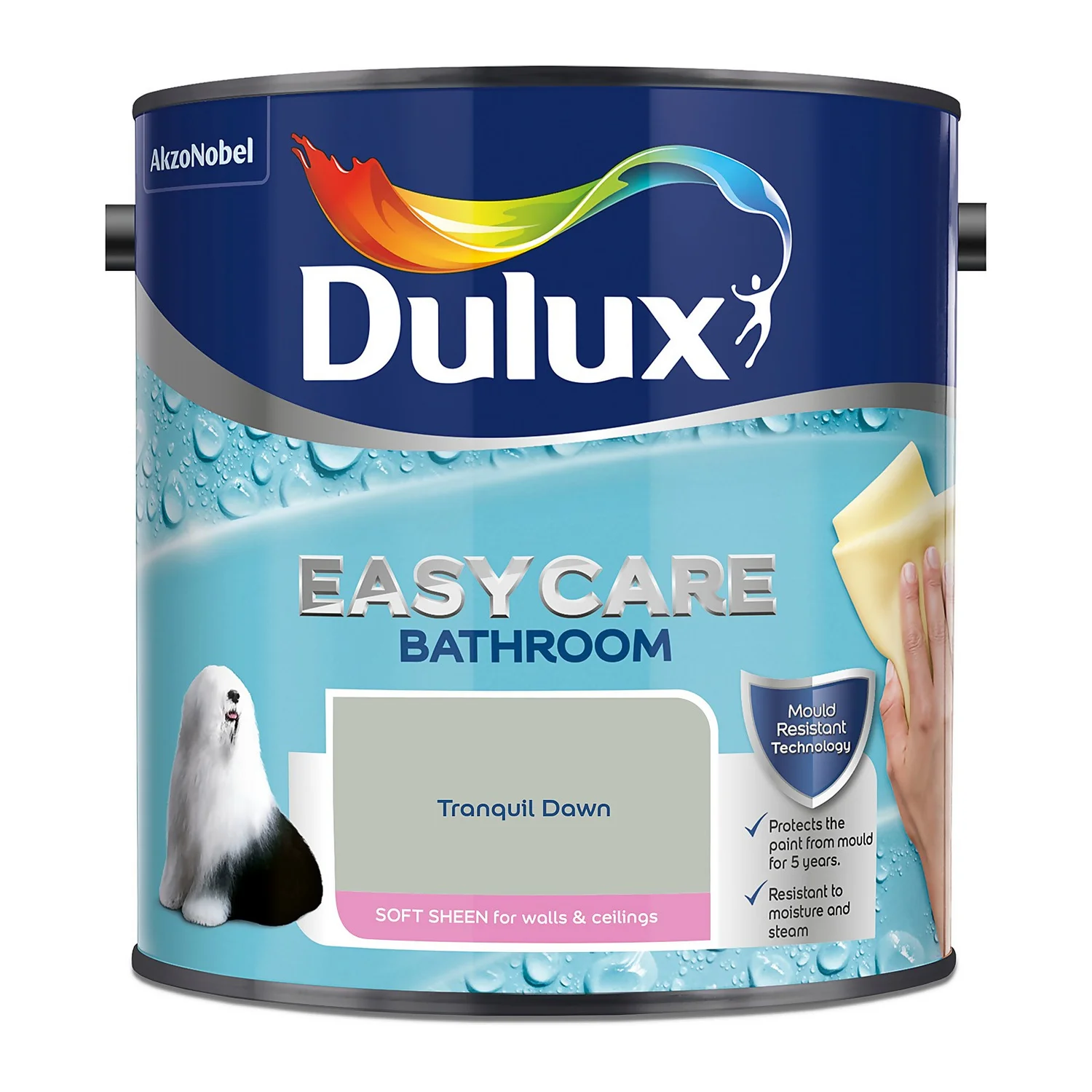 Dulux Easycare Bathroom Soft Sheen Paint Tranquil Dawn - 2.5L 6 Dulux Easycare Bathroom Soft Sheen Paint Tranquil Dawn - 2.5L - Image 4