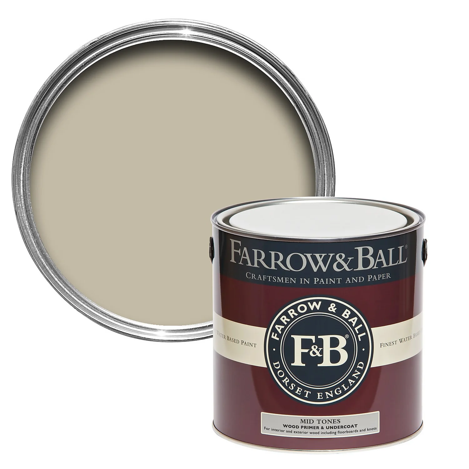 Farrow & Ball Wood Primer & Undercoat Mid Tones - 2.5L 3 Farrow & Ball Wood Primer & Undercoat Mid Tones - 2.5L