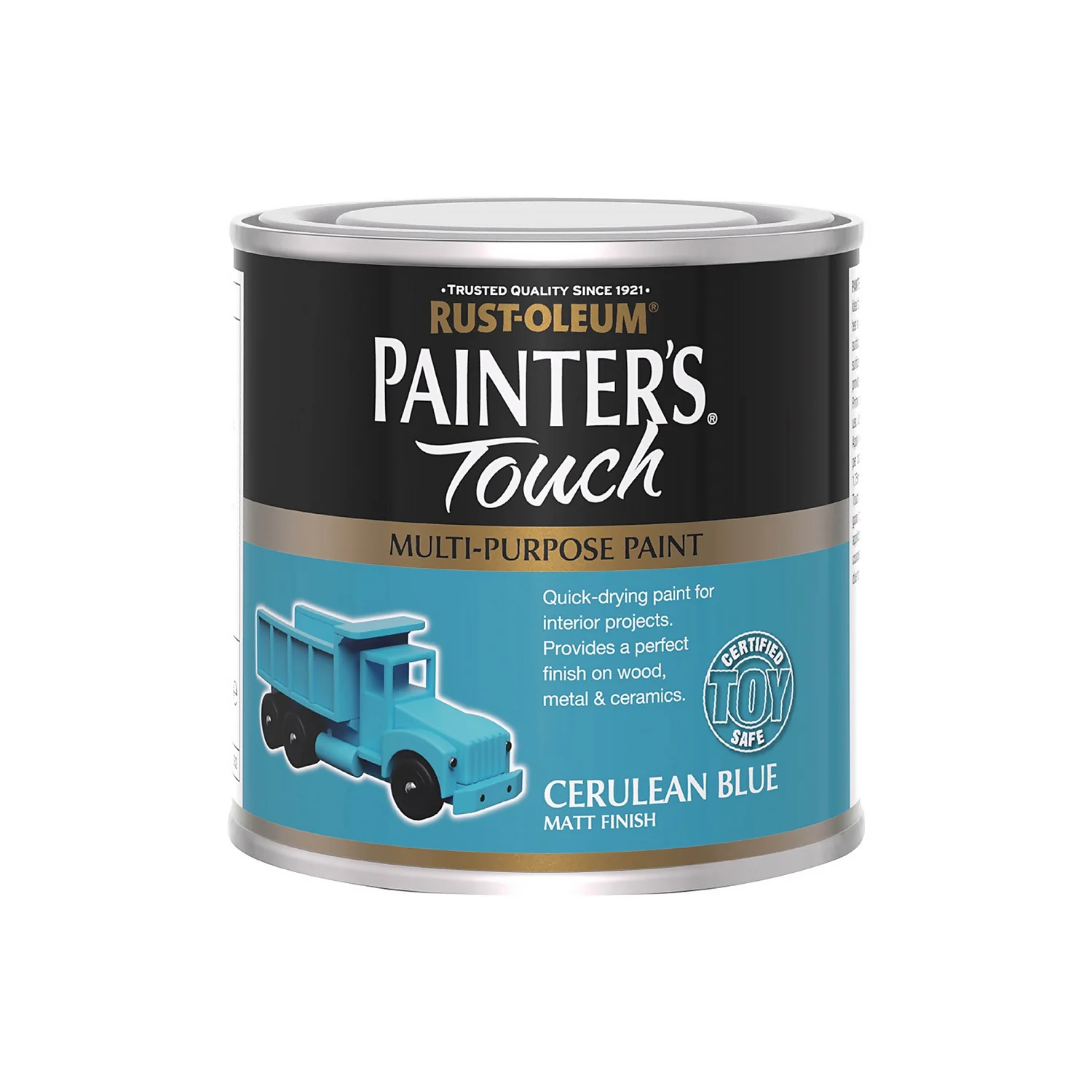 Rust-Oleum Painters Touch Matt Paint Cerulean Blue - 250ml 6 Rust-Oleum Painters Touch Matt Paint Cerulean Blue - 250ml - Image 4