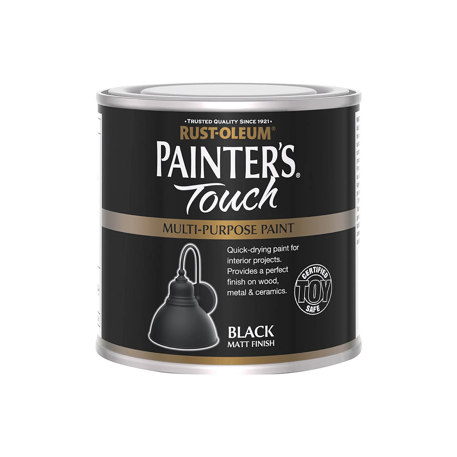 Rust-Oleum Painters Touch Matt Paint Black - 250ml 6 Rust-Oleum Painters Touch Matt Paint Black - 250ml - Image 4