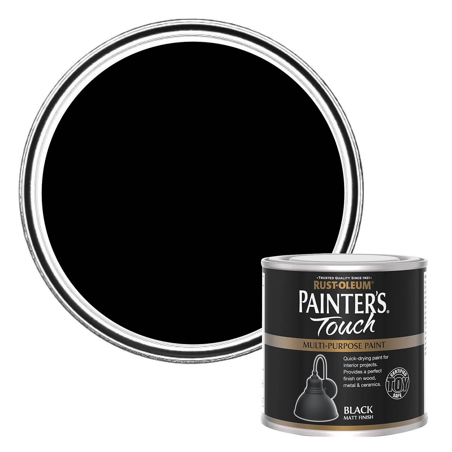 Rust-Oleum Painters Touch Matt Paint Black - 250ml 3 Rust-Oleum Painters Touch Matt Paint Black - 250ml