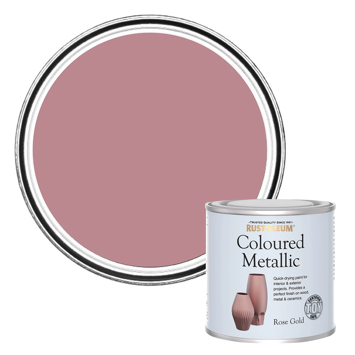 Rust-Oleum Metallic Paint Rose Gold - 250ml 3 Rust-Oleum Metallic Paint Rose Gold - 250ml